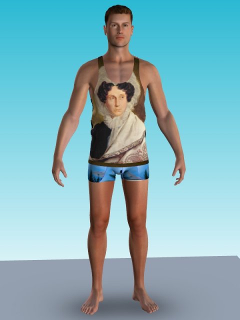 front view of vest + shorts